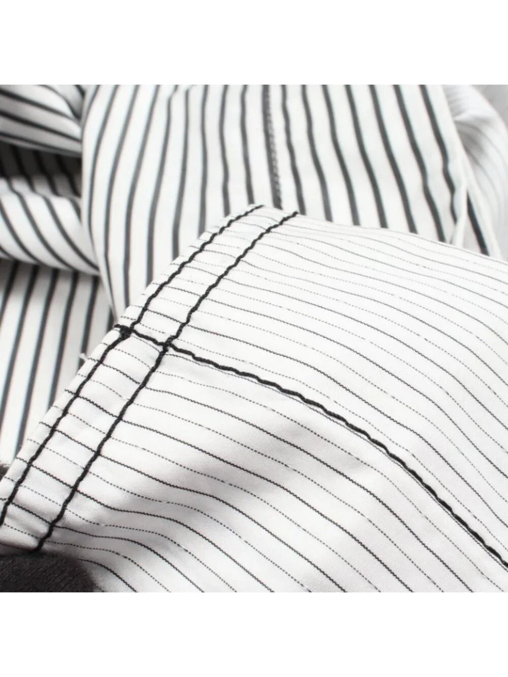 Chanel Soutien Collar Coat CC Logo Button Stripe Reversible